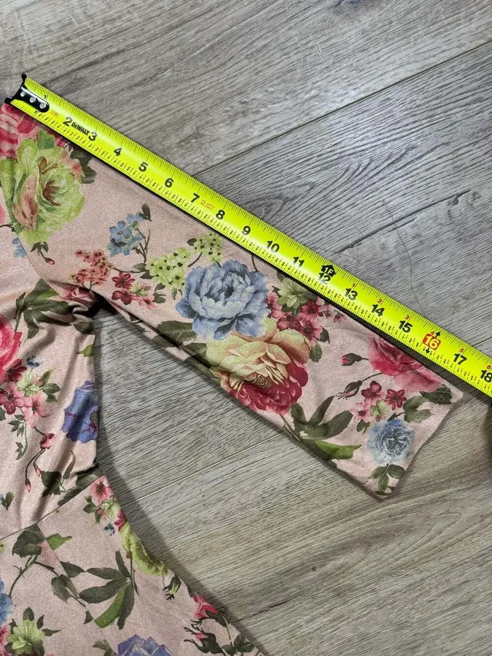 Peach Ice Floral Midi Dress Size S Pink Cottagecore Boho 3/4 Sleeve Maxi - Picture 13 of 14